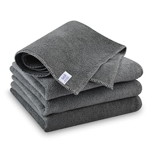 iota microfiber cloth pack of 4 grey  40x40 cm 350 gsm  lint-free scratch-free cleaning towel  ideal for car amp bike cleaning polishing washing amp detailing - automotive microfiber towels