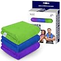 iota Microfiber Sports Towels - 450GSM, 60x40 cm | Super Soft, Antibacterial, 3X Absorption | Ideal Gym, Yoga & Workout Towel Set (Pack of 3)