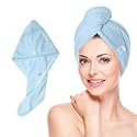 iota® Hair Towel Wrap for Women | Super Absorbent Microfiber Hair Drying Cap with 500 GSM | Quick-Dry, Frizz-Free, Lightweight &amp; Secure Fit (Color- Sky Blue)