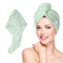 iota® Hair Towel Wrap for Women | Super Absorbent Microfiber Hair Drying Cap with 500 GSM | Quick-Dry, Frizz-Free, Lightweight &amp; Secure Fit (Color- Cyan)