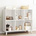 IOTXY Open Cubes Low Bookcase - 2-Tier 6-Cube Short Bookshelf in White