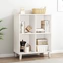 IOTXY Open Cubes Low Bookcase - 2-Tier 4-Cube Short Bookshelf in White