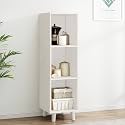 IOTXY Open Cubes Low Bookcase - 3-Tier 3-Cube Short Bookshelf in White