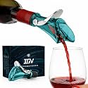 IOV Wine Pour Spout, Upgraded Sealing Liquor Bottle Pourers, Auto Flip Olive Oil Dispenser Spout, Pourer with Dust Caps for Alcohol, Vinegar and Syrup, No-Drip Wine accessories, Blue