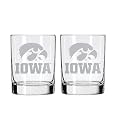 Iowa Hawkeyes 2-Sided Satin Finish Rock Glass Set of 2 14oz