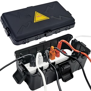 ip54 waterproof outdoor electrical enclosure with weatherproof extension cords protect socket timer plug holiday light 27 x 14 x 115 cm black