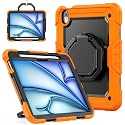 for iPad Air 11 Inch Case M4/ M3/ M2 (2026/2025/2024), Heavy Duty Shockproof iPad 11 Air Case with Rotating Handle &amp; Stand- Shoulder Strap- Screen Protector- Pencil Holder