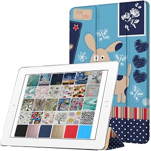durasafe cases for ipad pro 129 inch 2017 2nd gen  pro 129 2  a1670 a1671 mqef2hna mqed2hna mqee2hna mqdc2hna printed slim lightweight protective pc clear flip back cover - puppy friend