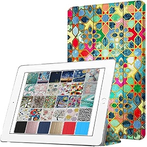 durasafe cases for ipad pro 129 inch 2017 2nd gen  pro 129 2  a1670 a1671 mqef2hna mqed2hna mqee2hna mqdc2hna printed slim lightweight pc dual angle stand clear flip back cover - damask