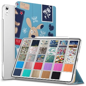 durasafe cases for ipad pro 129 inch 2018 3rd gen  pro 129 3  a1876 a2014 a1895 a1983 mthn2hna mthu2hna printed slim lightweight pc dual angle stand clear flip back cover - puppy friend