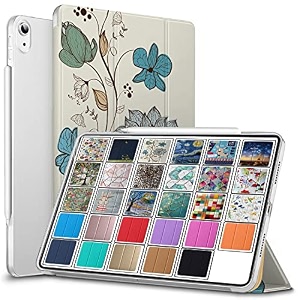 durasafe cases for ipad pro 129 inch 2018 3rd generation  pro 129 3  a1876 a2014 mthn2hna mthu2hna printed slim lightweight pc dual angle stand clear flip back cover - watercolor flowers