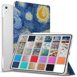 durasafe cases for ipad pro 129 inch 2018 3rd gen  pro 129 3  a1876 a2014 mthn2hna mthu2hna printed slim lightweight protective pc dual angle stand clear flip back cover - starry night