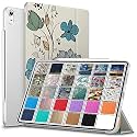 DuraSafe Cases for iPad PRO 12.9 Inch 2018 3rd Generation [ Pro 12.9 3 ] A1876 A2014 MTHN2HN/A MTHU2HN/A Printed Slim Lightweight PC Dual Angle Stand Clear Flip Back Cover - Watercolor Flowers