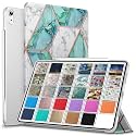 DuraSafe Cases for iPad PRO 12.9 Inch 2018 3rd Gen [ Pro 12.9 3 ] A1876 A2014 MTHN2HN/A MTHU2HN/A Printed Slim Lightweight Protective PC Dual Angle Stand Clear Flip Back Cover - Marble Green