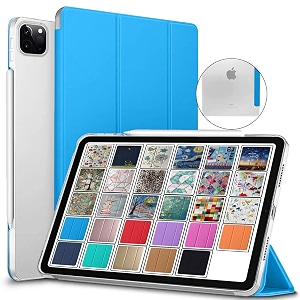 durasafe cases for ipad pro 129 inch 2021 5th 2020 4th generation  pro 129 5 4  a2378 a2461 a2379 mhnr3hna mhnt3hna slim lightweight protective pc dual angle stand cover - blue
