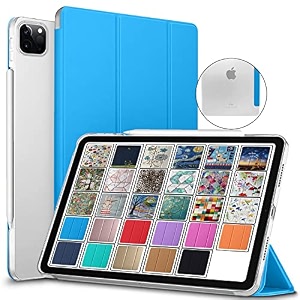 durasafe cases for ipad pro 129 inch 2021 5th 2020 4th generation  pro 129 5 4  a2378 a2461 a2379 mhnr3hna mhnt3hna slim lightweight protective pc dual angle stand cover - blue