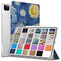 DuraSafe Cases for iPad PRO 12.9 Inch 2021 5th 2020 4th Gen [ Pro 12.9 5 4 ] A2378 A2461 A2379 MHNR3HN/A MHNT3HN/A Printed Slim Protective PC Dual Angle Stand Clear Flip Back Cover - Starry Night