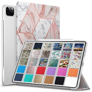 durasafe cases for ipad pro 129 inch 4th generation 2020 pc cover a2229 my2h2hna my2j2hna a2069 mxat2hna mxav2hna mxau2hna mxaw2hna a2233 my3k2hna my3j2hna mxfy2hna mxg02hna - marble pink