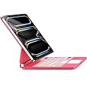 for iPad Pro 13 Inch Case with Keyboard (M5/M4, 2025/2024)，Magic-Style Magnetic – 7 Colors Backlight -Floating Cantilever Stand - Multi-Touch Trackpad Keyboard Case for iPad Pro 13 (Rose Red)