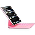 GGQFGTOJ for iPad Pro 13 Inch Case with Keyboard (M5/M4, 2025/2024)，Magic-Style Magnetic – 7 Colors Backlight -Floating Cantilever Stand - Multi-Touch Trackpad Keyboard Case for iPad Pro 13 (Pink)