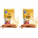 iPaw Turkey Dog Treats, SQF Certified Human Grade Dog Treat, Suitable for Training Chew, Hypoallergenic, Rawhide Alternative, Thin Stick (Duck Liver) (Pack of 2)