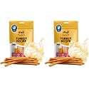 iPaw Turkey Dog Treats, SQF Certified Human Grade Dog Treat, Suitable for Training Chew, Hypoallergenic, Rawhide Alternative, Thin Stick (Sweet Potato) (Pack of 2)