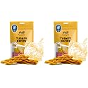 iPaw Turkey Dog Treats, SQF Certified Human Grade Dog Treat, Suitable for Training Chew, Hypoallergenic, Rawhide Alternative, Braided Stick (Pumpkin) (Pack of 2)