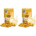 iPaw Turkey Dog Treats, SQF Certified Human Grade Dog Treat, Suitable for Training Chew, Hypoallergenic, Rawhide Alternative, Ring (Pumpkin) (Pack of 2)