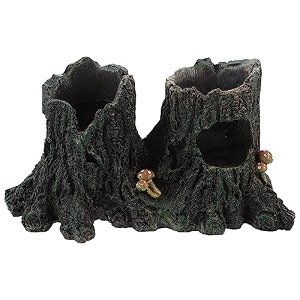 ipetboom aquarium cave tree stump trunk fish hideout house resin tree bark hideout hut wood trunk log landscape artificial fish tank decoration