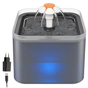 ipettie neverland cat water fountain with led light 67oz20l ultra quiet drinking waterer automatic filtered water dispenser water purifier for pets grey