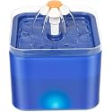 iPettie Neverland Cat Water Fountain with LED Light, 67oz/2.0L, Ultra Quiet Drinking Waterer, Automatic Filtered Water Dispenser, Water Purifier for Pets, (Blue,)