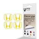 IPG Compatible with Accord Civic Element CRV CRZ JDM Center Cap Overlay Wheel Tire Decals Stickers (Logo: 2" / Center Cap:2.25") (4 Units) Personalize Your Vehicle (Gloss Yellow)