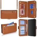 for iPhone 11 Wallet Case for Women,for iPhone 11 Case with Strap Crossbody Lanyard,PU Leather Shockproof Card Holder Stand Zipper Pocket Flip Phone Case-Brown