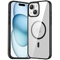 Temdan Designed for iPhone 15 Case & iPhone 14 & iPhone 13 Case,Compatible with Magsafe, Anti-Yellowing, Military-Grade Protection, Shockproof Slim Magnetic Phone Case Cover, Clear Black