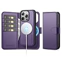 for iPhone 14 Pro Case Wallet with Card Holder,Purple