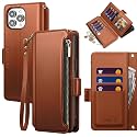for iPhone 14 Pro Max Wallet Case with Card Holder,Light Brown