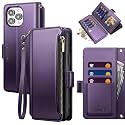 for iPhone 14 Pro Wallet Case with Card Holder,Purple