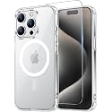 Temdan for iPhone 15 Pro Case with Screen Protector Clear