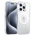 Temdan for iPhone 15 Pro Max Case with Screen Protector Clear