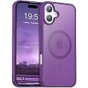 Temdan for iPhone 16 Plus Case, Compatible with Magsafe, Anti-Yellowing, Military-Grade Protection, Shockproof Slim Magnetic Phone Case Cover, Dark Purple
