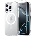 Temdan for iPhone 16 Pro Case with Screen Protector Clear