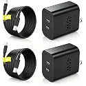 45W Dual Super Fast Charging Block and Long USB C to C Cable 10ft,Type C Wall Plug and Android Phone Charger Cord for Samsung Galaxy S26 Ultra/S25/S24/S23+/S22 Plus/S21/iPhone 18/Duo/17/16/15 Pro Max