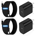 iPhone 17 16 15 Fast Charger Block and 10ft USB C to C Cable Cord Long for Apple iPhone 17 Pro Max/17 Air/16e/16 Plus/15/iPad Mini/Samsung,Type C Wall Charging Power Adapter Plug Cube Brick-Black