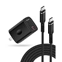 45W Nintendo Switch Charger AC Adapter with 6FT 60W USB C Braided Cable for Nintendo Switch/OLED/Lite/Steam Deck, TV Mode Docking Station, Fast Travel Wall Plug for iPhone 17e 17 Pro 16 iPad Air/Pro