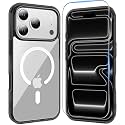 Temdan for iPhone 18 Pro Max Case/iPhone 17 Pro Max Case, Clear Black