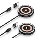 for iPhone 17e Mag-Safe Charger 2 Pack 15W Magnetic Wireless Charger Fast Charging Pad for iPhone 17 16 15 14 13 12&amp;Airpods Pro 4 3,15W Wireless Charger Android USB-C/A for Google Pixel 10a Galaxy S26