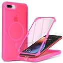 for iPhone 7 Plus/8 Plus Case with Screen Protector,Rose Red