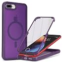 for iPhone 7 Plus/8 Plus Case with Screen Protector,Dark Purple