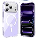 Temdan for iPhone 17 Pro Max Case Clear with Screen Protector, Compatible with Magsafe, Anti-Yellowing, Military-Grade Protection, Shockproof Slim Magnetic Phone Case Cover, Purple