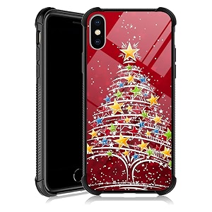 iphone xs case christmas tree iphone x cases with 4 corners shockproof protection soft silicone tpu bumper and hard pc pattern back case foriphone xxs